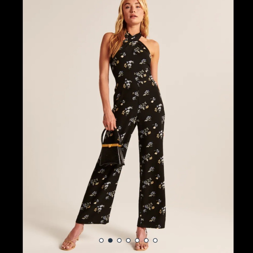 Front tie halter jumpsuit